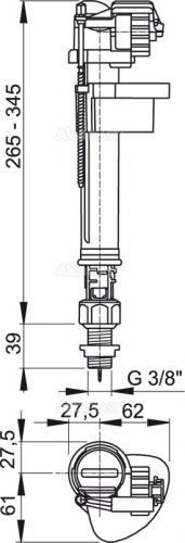A17-3/8" Впускной механизм с нижней подводкой Alca Plast в Горячем Ключе