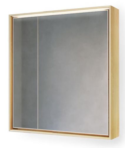 Raval Frame 75 Зеркало-шкаф Дуб сонома с подсветкой, розеткой в Горячем Ключе