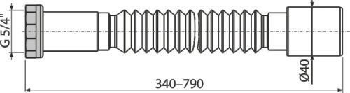 Alca Plast A740 Гибкое соединение 5/4"×40, металл в Горячем Ключе
