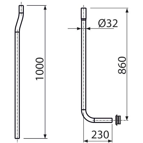 Alca Plast A95 Водосливная труба 32 мм, состоящая из двух частей + прокладка гофрированная в Горячем Ключе