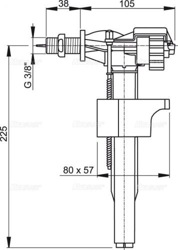 A15-3/8"Впускной механизм с боковой подводкой (для керамических бачков) Alca Plast в Горячем Ключе